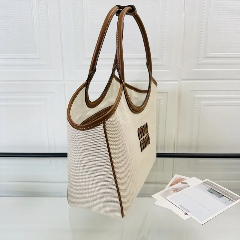 MIU MIU Beige Canvas Tote Bag 136 - Image 3