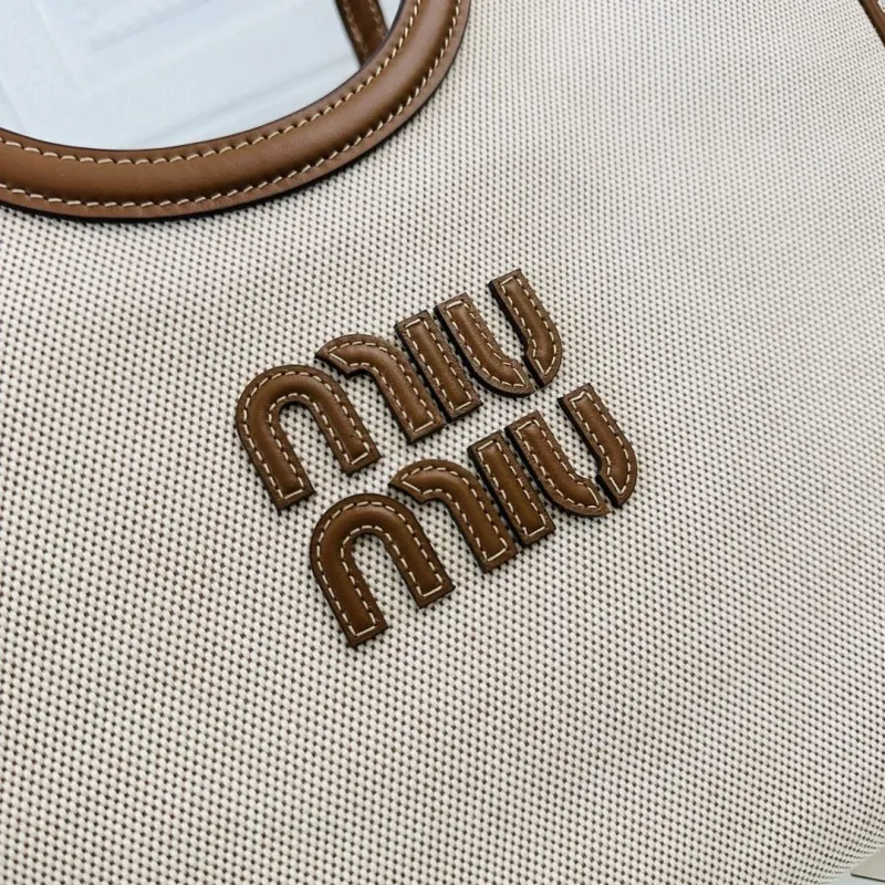 MIU MIU Beige Canvas Tote Bag 136 - Image 4