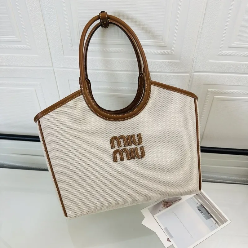 MIU MIU Beige Canvas Tote Bag 136 - Image 5