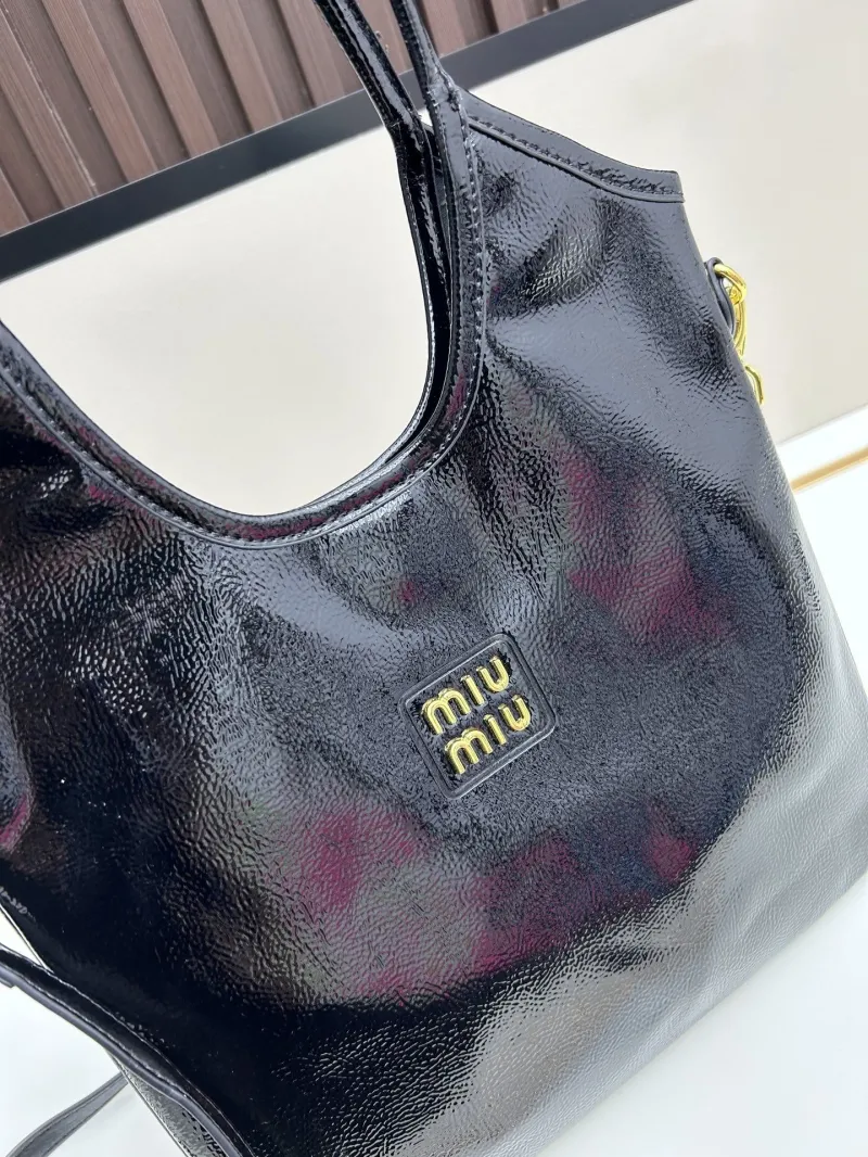 Miu Miu Black Leather Tote Bag 2519 - Image 4