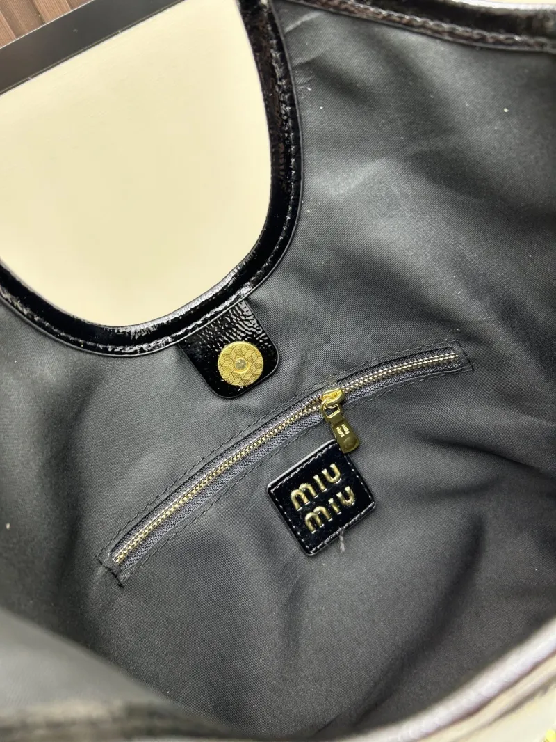 Miu Miu Black Leather Tote Bag 2519 - Image 8