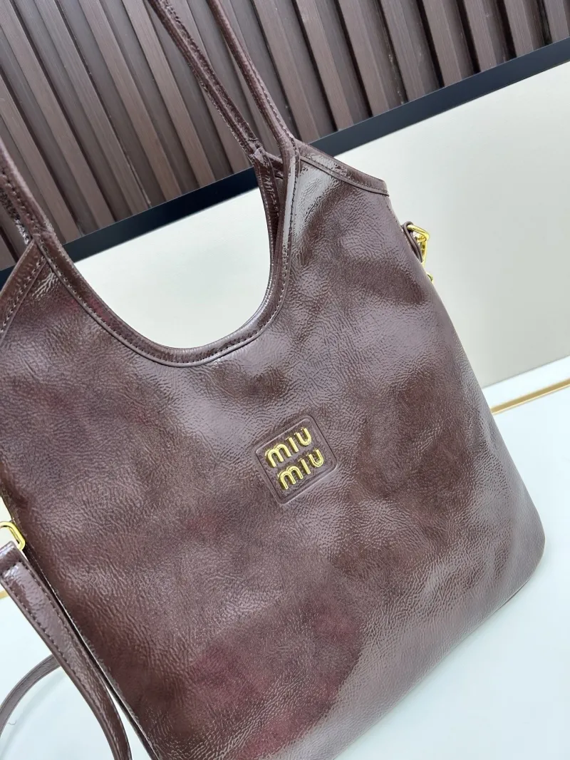 MIU MIU Brown Leather Tote Bag 2519 - Image 4