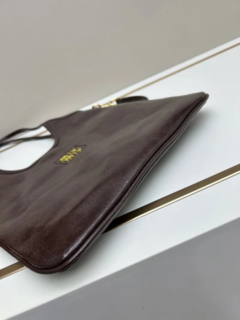 MIU MIU Brown Leather Tote Bag 2519 - Image 5