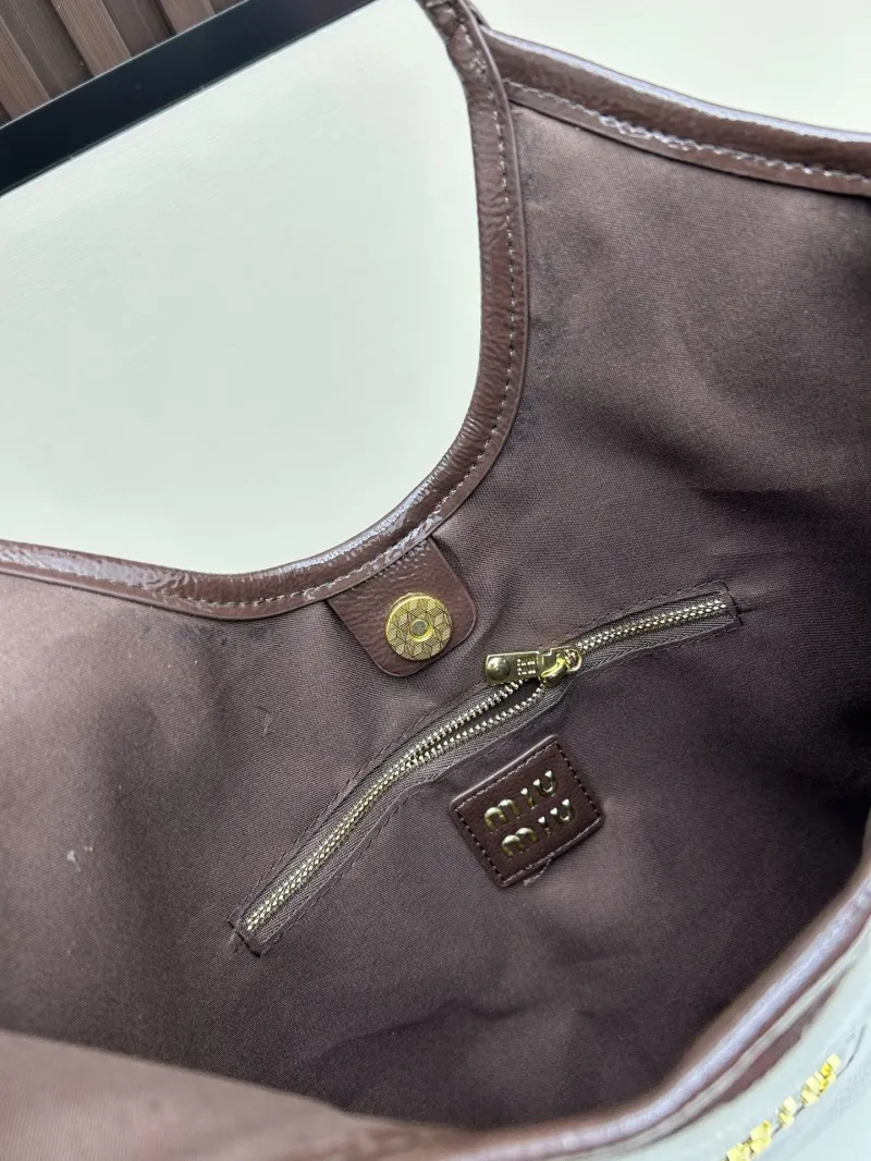 MIU MIU Brown Leather Tote Bag 2519 - Image 8