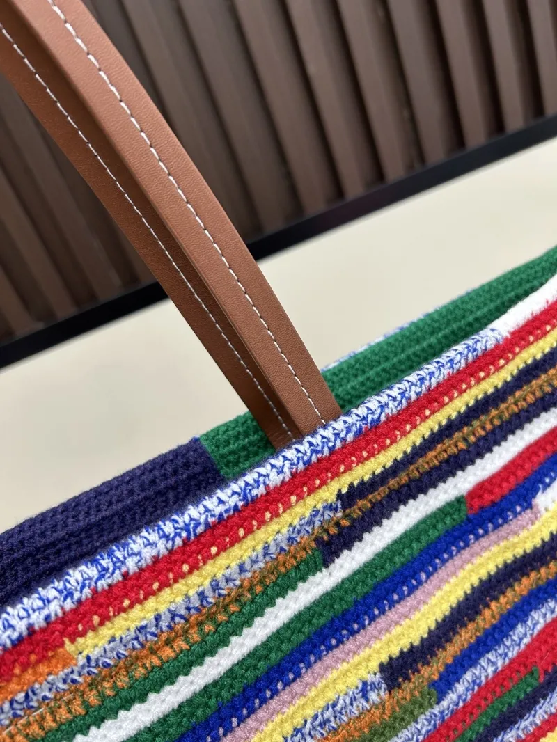 Miu Miu Multicolor Striped Crochet Tote Bag - Image 5