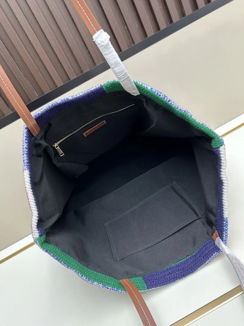 Miu Miu Multicolor Striped Crochet Tote Bag - Image 6