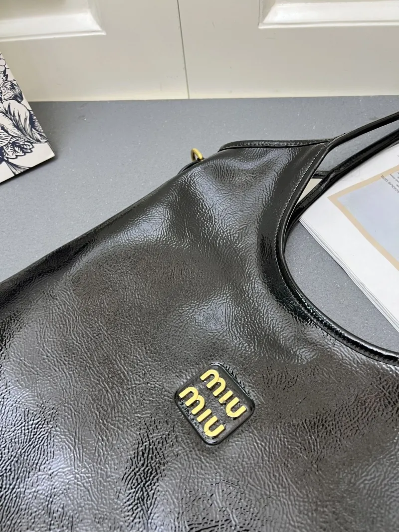 Miu Miu 5BG231 Black Leather Tote Bag - Image 4