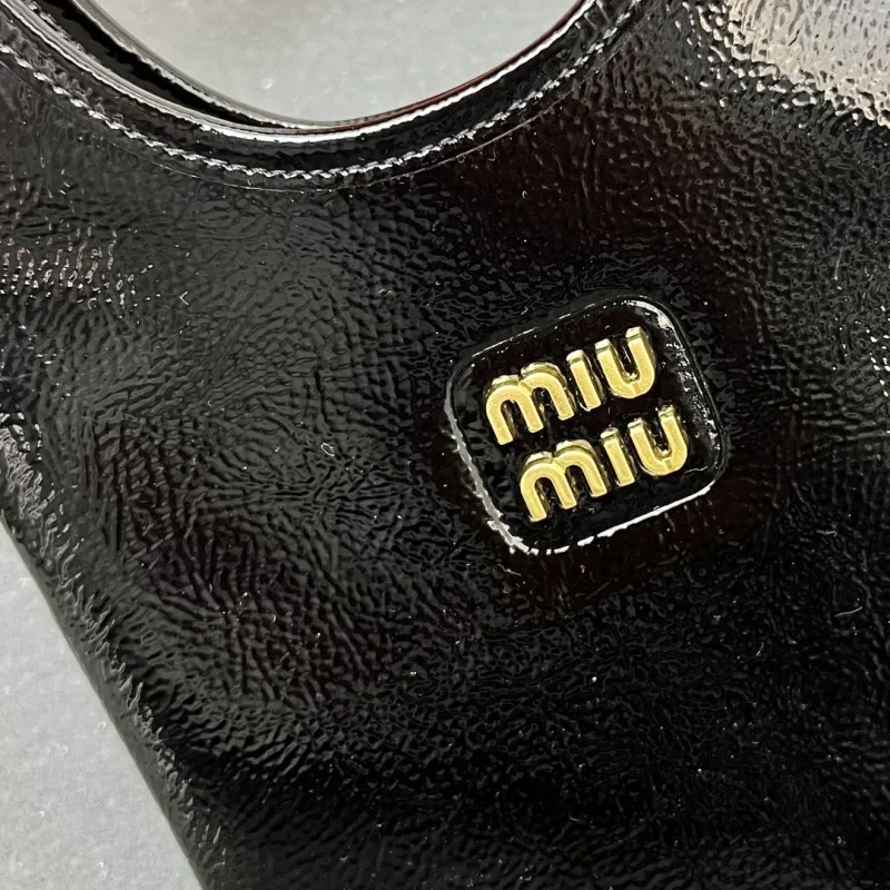 Miu Miu Black Patent Leather Shoulder Bag 5BA281 - Image 3