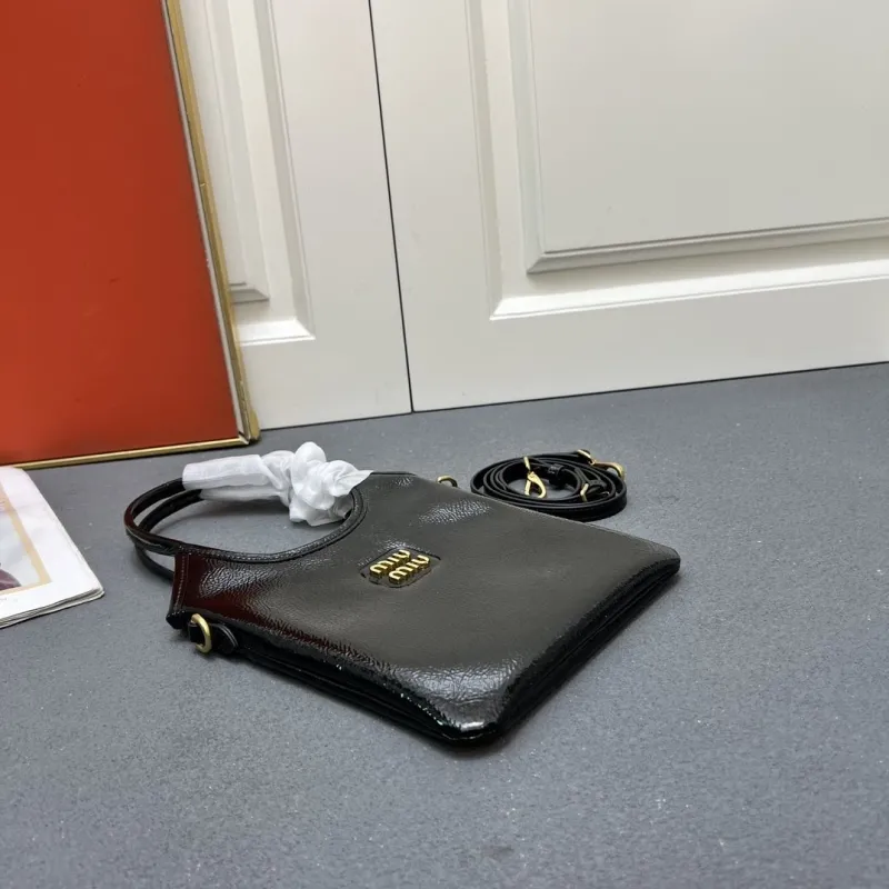 Miu Miu Black Patent Leather Shoulder Bag 5BA281 - Image 4