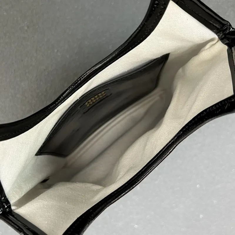 Miu Miu Black Patent Leather Shoulder Bag 5BA281 - Image 6