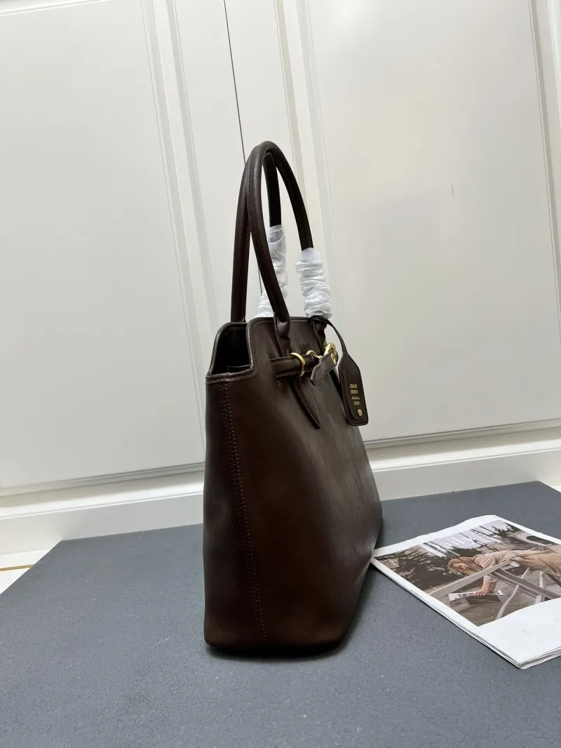 Miu Miu Brown Leather Tote Bag 7002SQ - Image 5