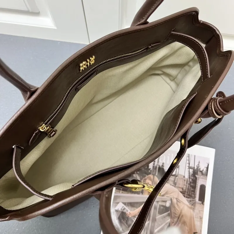 Miu Miu Brown Leather Tote Bag 7002SQ - Image 7