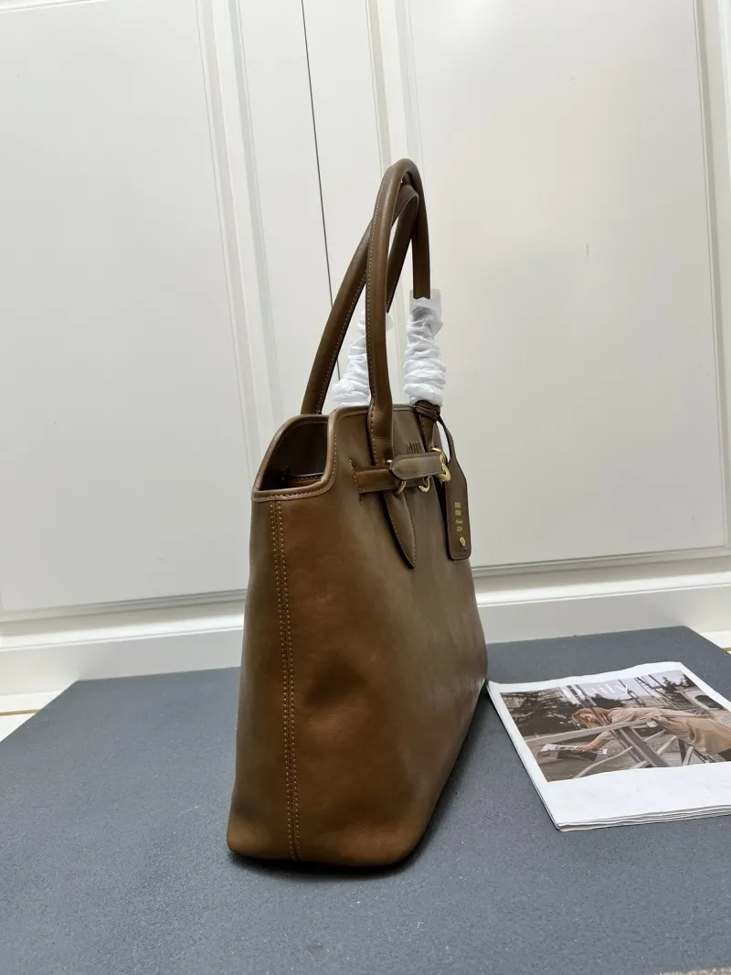Miu Miu Brown Leather Tote Bag 7002SQ - Image 5