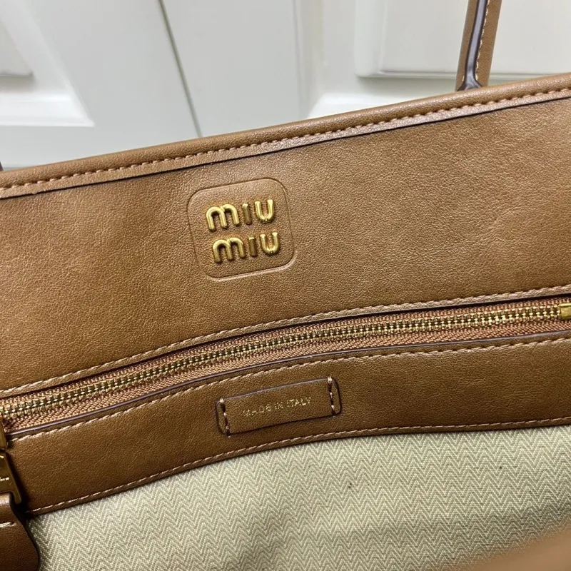 Miu Miu Brown Leather Tote Bag 7002SQ - Image 9