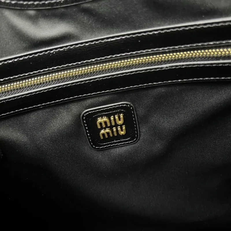Miu Miu Black Leather Shoulder Tote Bag 7011SQ - Image 8