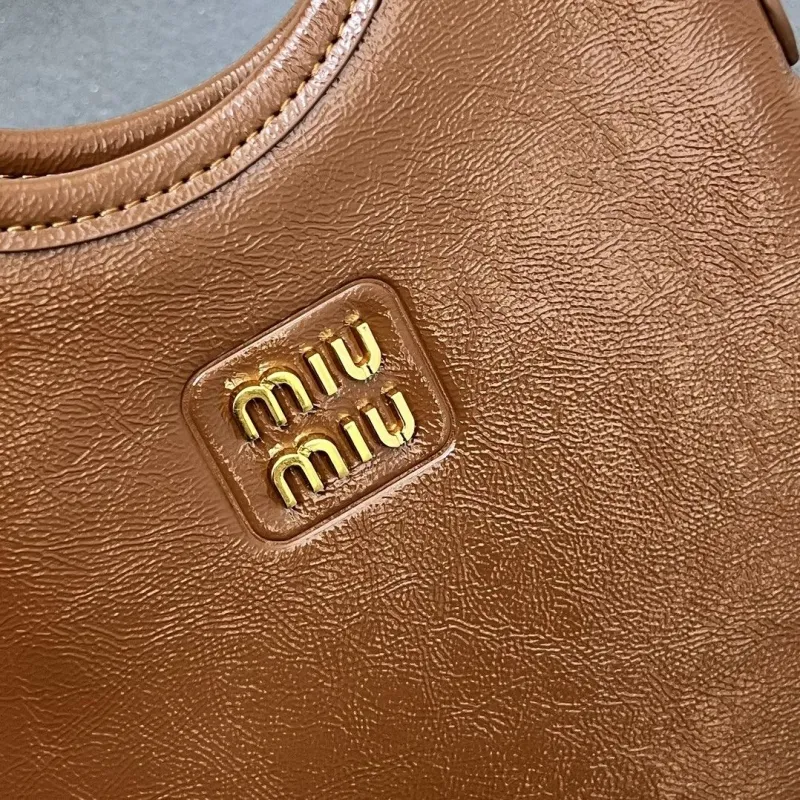 MIU MIU Brown Small Leather Crossbody Bag 7010SQ - Image 4