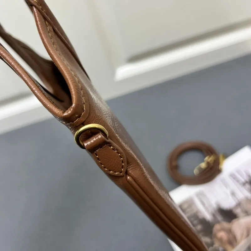 MIU MIU Brown Small Leather Crossbody Bag 7010SQ - Image 6