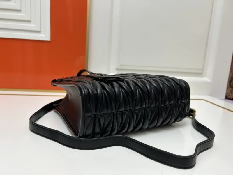 MIU MIU Small Black Leather Tote Bag 8620 - Image 7