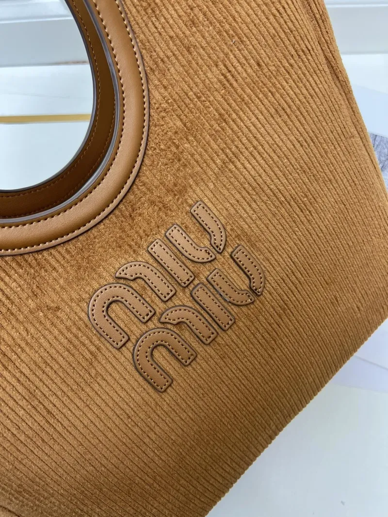 MIU MIU Brown Corduroy Tote Bag - Image 6