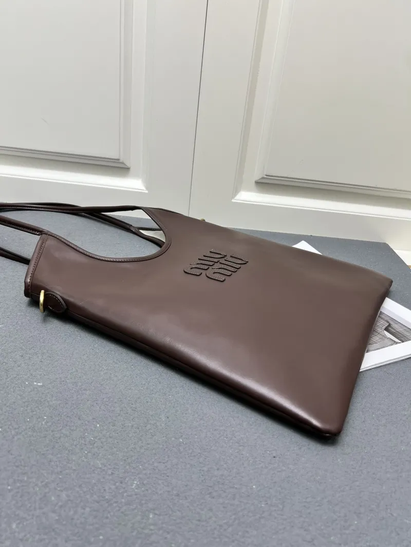 MIU MIU Brown Leather Tote Bag 5BG231 - Image 4