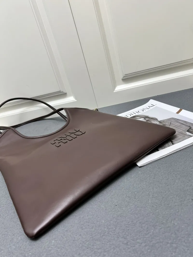 MIU MIU Brown Leather Tote Bag 5BG231 - Image 6