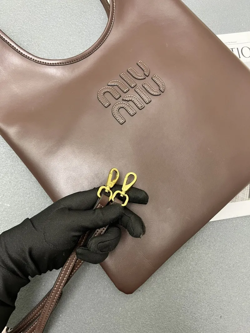 MIU MIU Brown Leather Tote Bag 5BG231 - Image 7