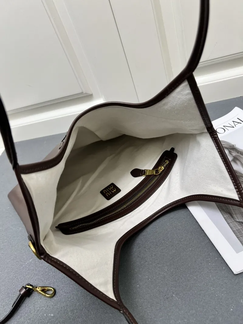 MIU MIU Brown Leather Tote Bag 5BG231 - Image 8