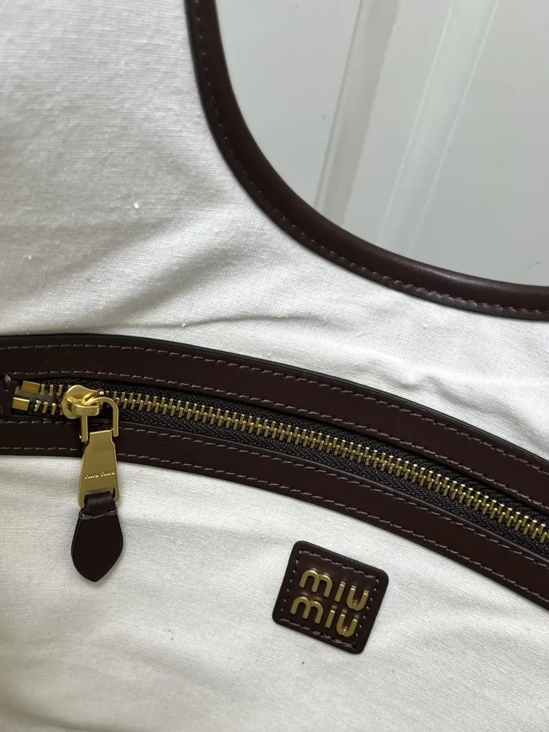 MIU MIU Brown Leather Tote Bag 5BG231 - Image 9