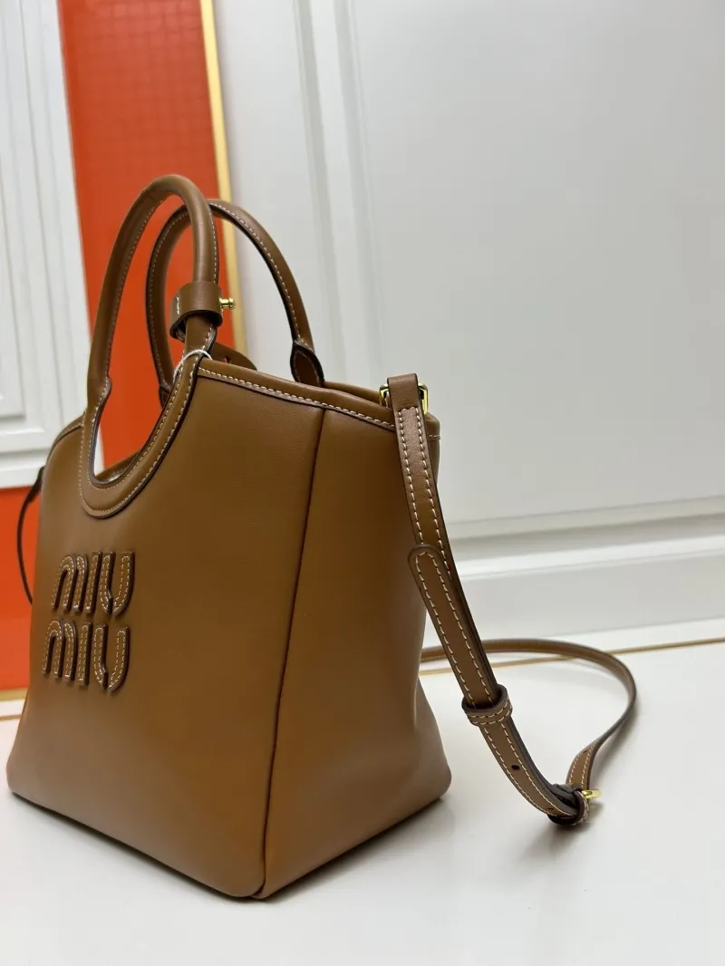 MIU MIU Medium Brown Leather Tote Bag 5BG277 - Image 5