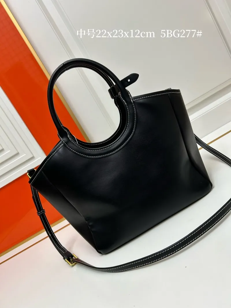 MIU MIU Medium Black Leather Tote Bag 5BG277 - Image 3