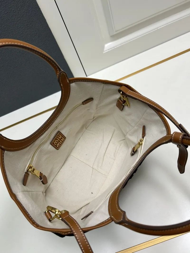 MIU MIU Small Denim Tote Crossbody Bag - Image 8