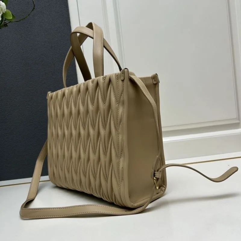 MIU MIU Beige Quilted Tote Crossbody Bag 8621 - Image 3