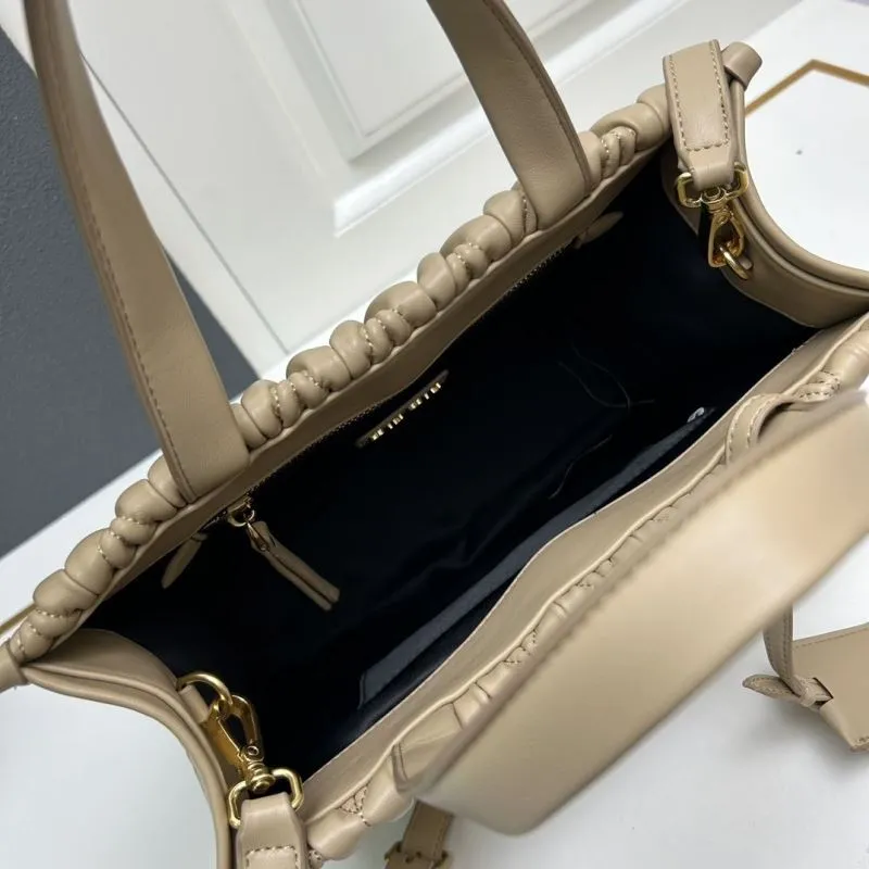 MIU MIU Beige Quilted Tote Crossbody Bag 8621 - Image 7