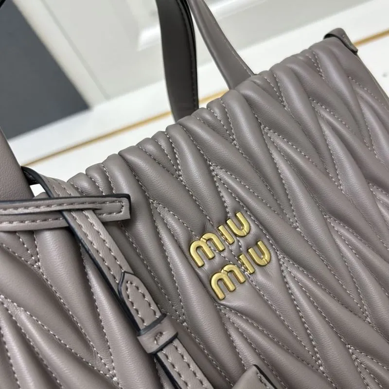 MIU MIU Gray Matelasse Tote Bag 8621 - Image 5