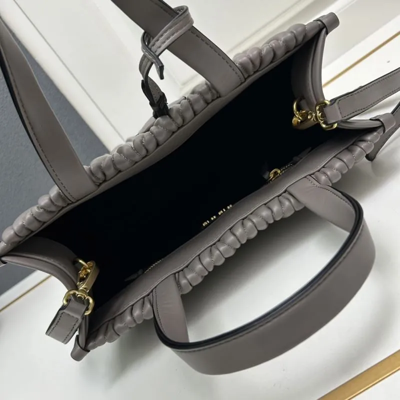 MIU MIU Gray Matelasse Tote Bag 8621 - Image 7