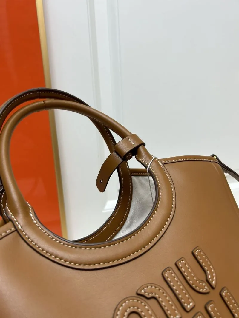 MIU MIU Medium Brown Leather Tote Crossbody Bag 5BG277 - Image 6