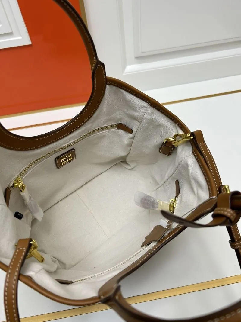 MIU MIU Medium Brown Leather Tote Crossbody Bag 5BG277 - Image 8