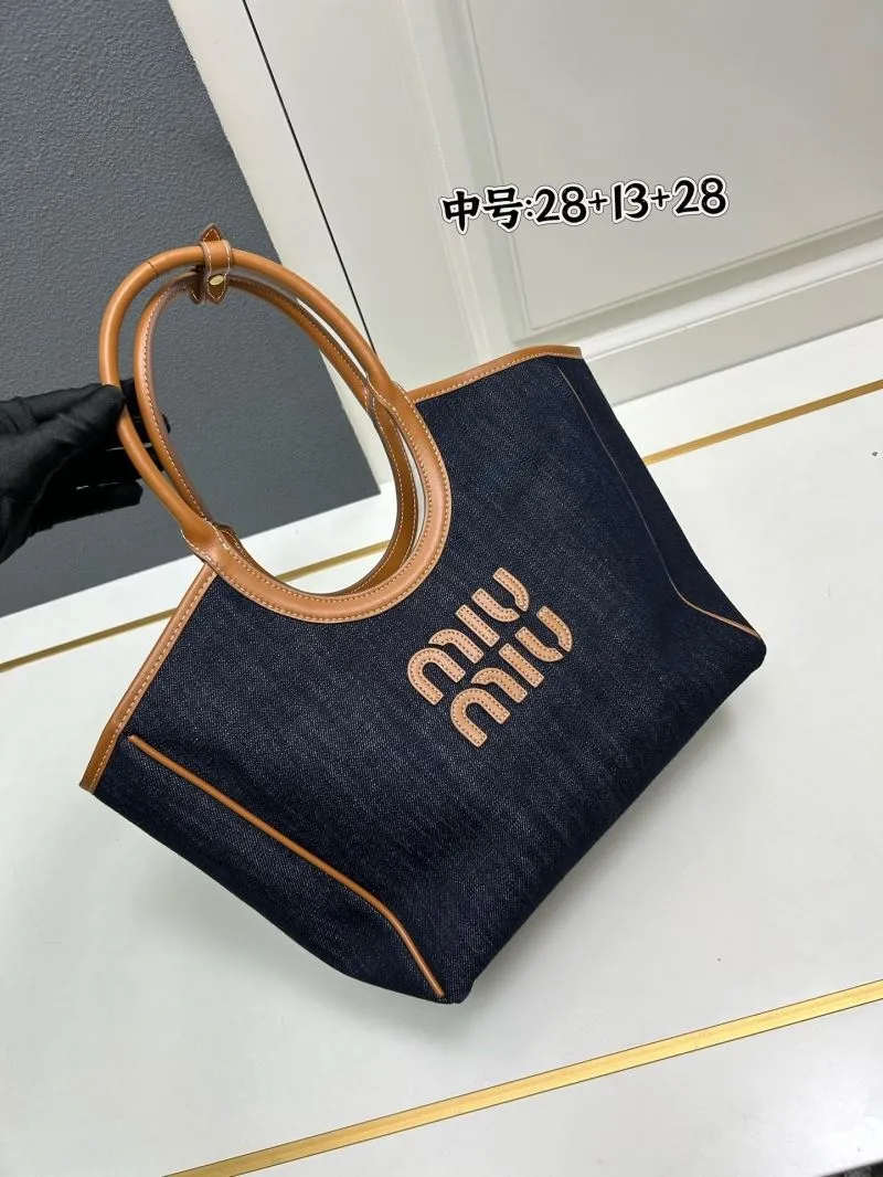 Miu Miu Medium Dark Denim Tote Bag - Image 3