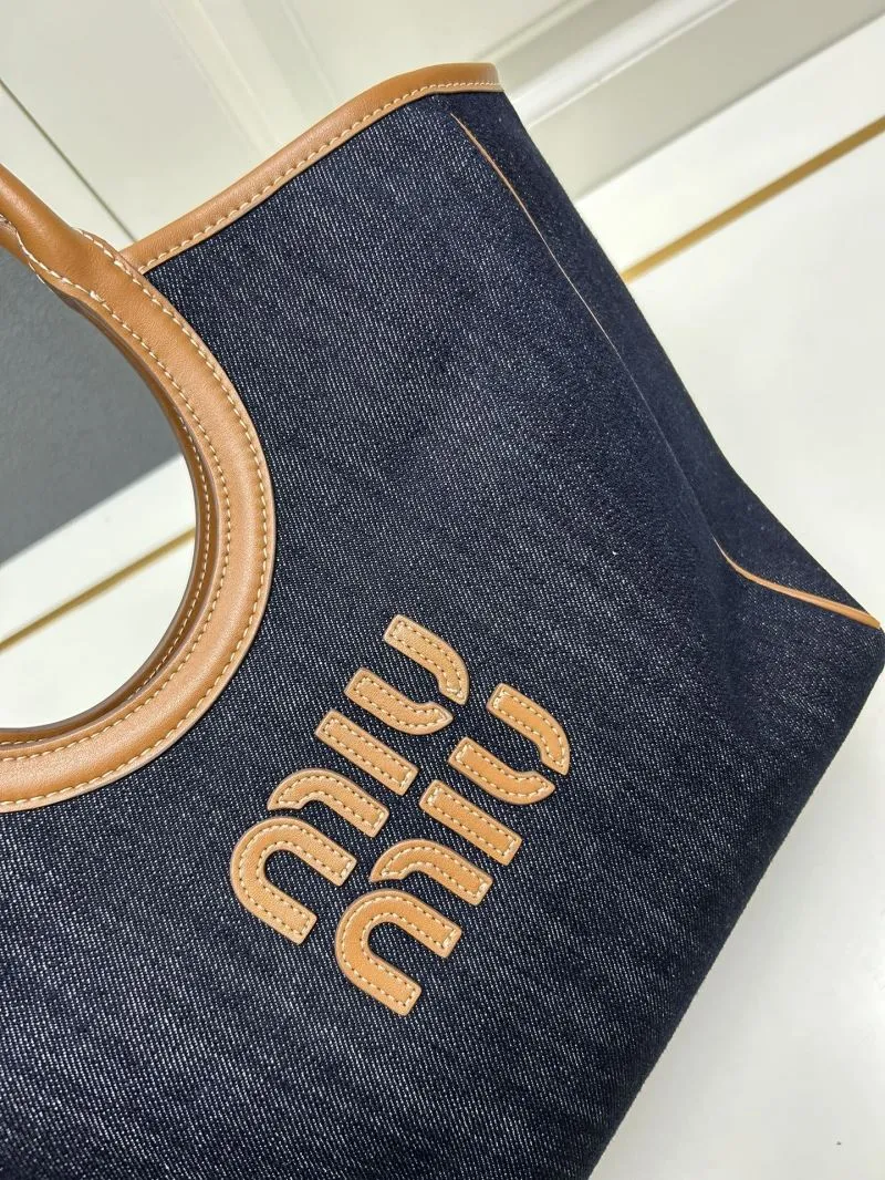 Miu Miu Medium Dark Denim Tote Bag - Image 4