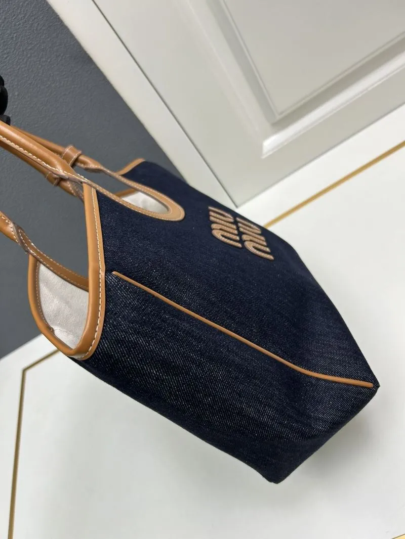 Miu Miu Medium Dark Denim Tote Bag - Image 6