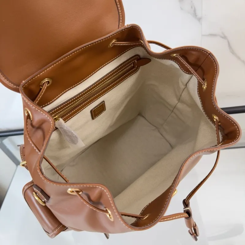 Miu Miu Brown Leather Backpack - Image 8
