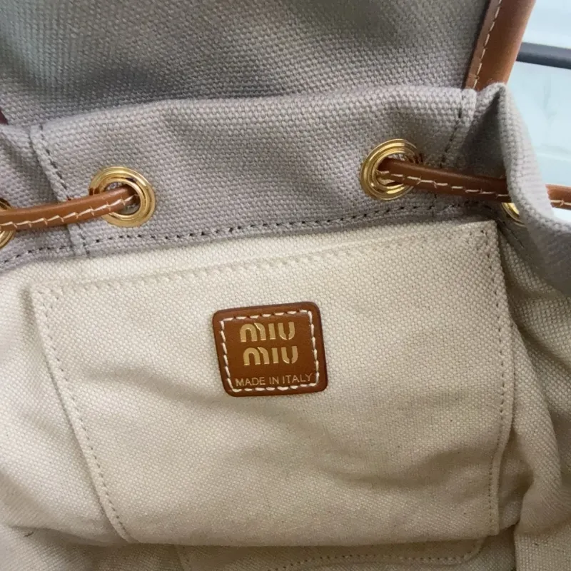 Miu Miu Gray Canvas Mini Backpack - Image 8