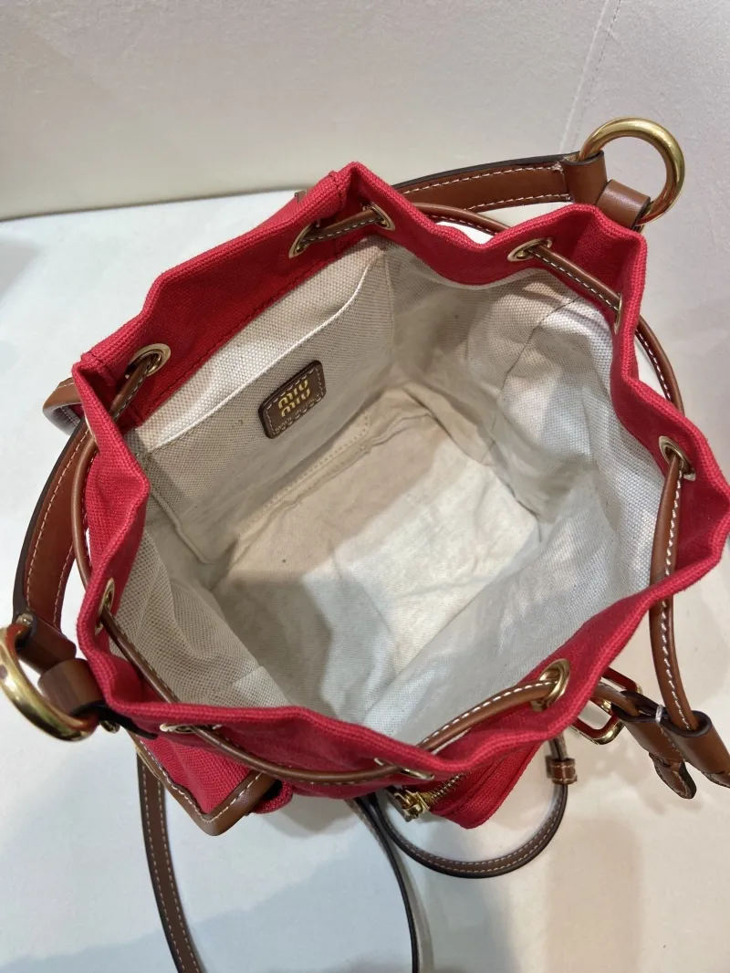 Miu Miu Red Mini Canvas Backpack - Image 9