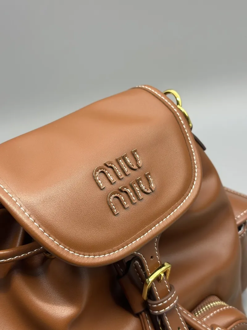 Miu Miu Brown Leather Backpack - Image 6