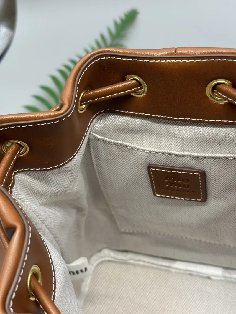 Miu Miu Brown Leather Backpack - Image 9