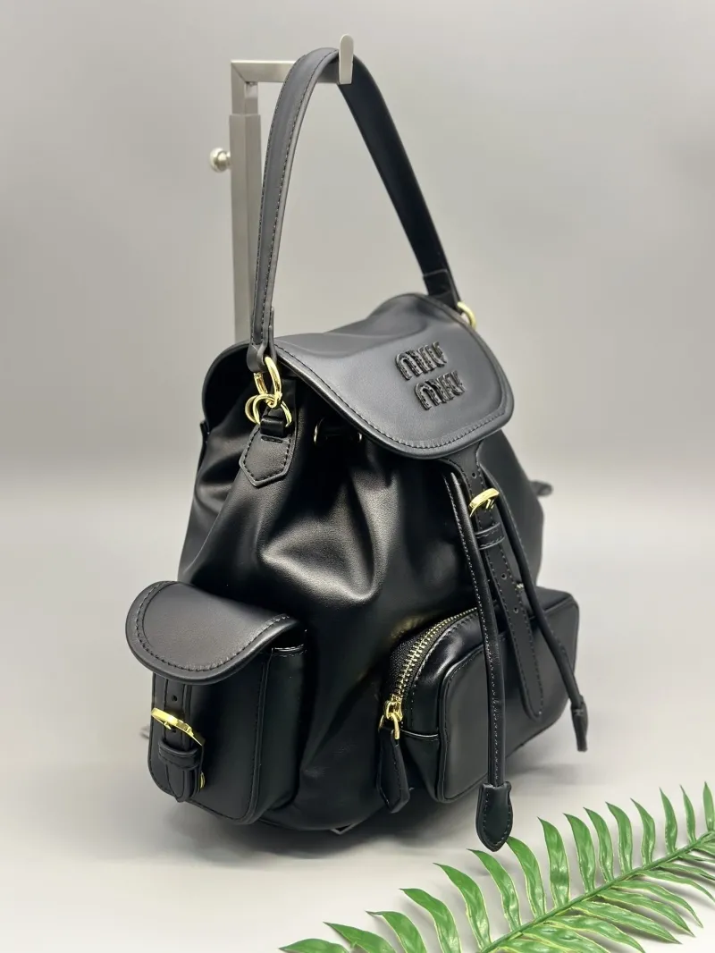 MIU MIU Black Leather Backpack - Image 3