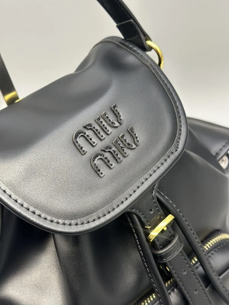 MIU MIU Black Leather Backpack - Image 4