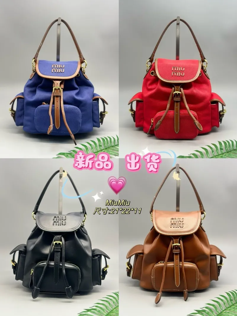 MIU MIU Black Leather Backpack - Image 9