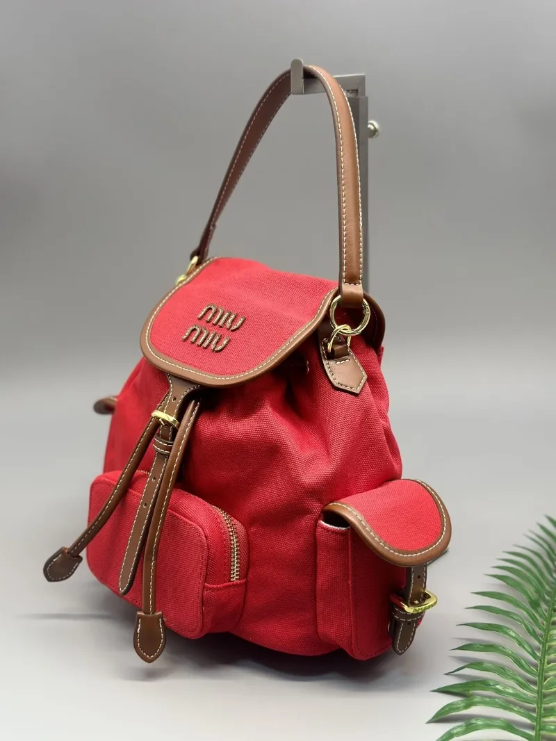 Alternative view of Miu Miu Red Canvas Backpack 42