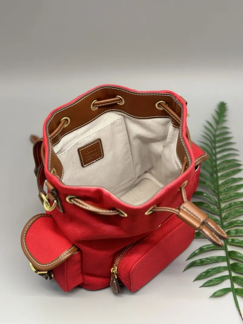 Miu Miu Red Canvas Backpack 42 - Image 7